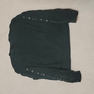 Forever 21 Forest Green Long Sleeve Crop Top